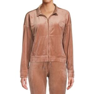 Calvin Klein Velour Zip Up Track Jacket